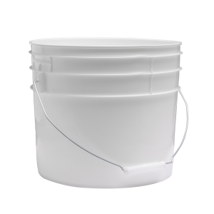 3 Gallon White Plastic Pail with Metal Handle