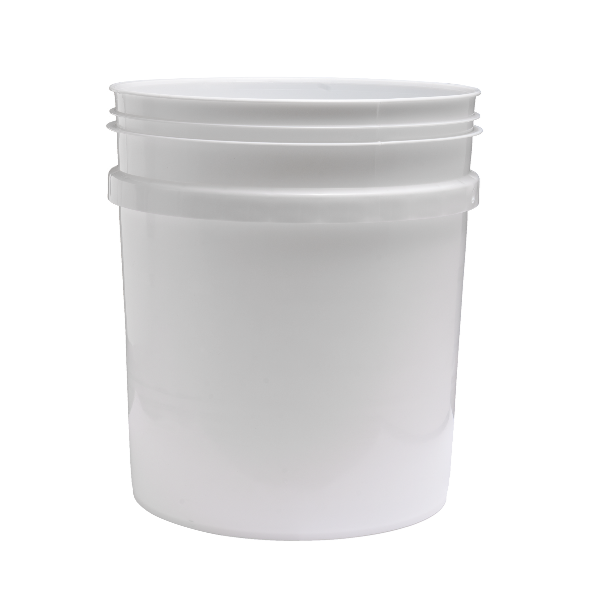 1 Gallon Round Plastic Buckets (White) w/ Plastic Handle