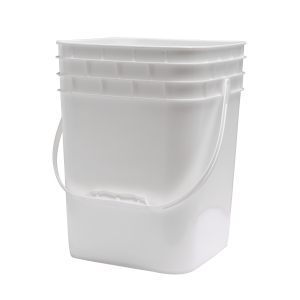 4 Gallon Food Grade Plastic Square Bucket Pail with lid Container ( Pack of  2 )