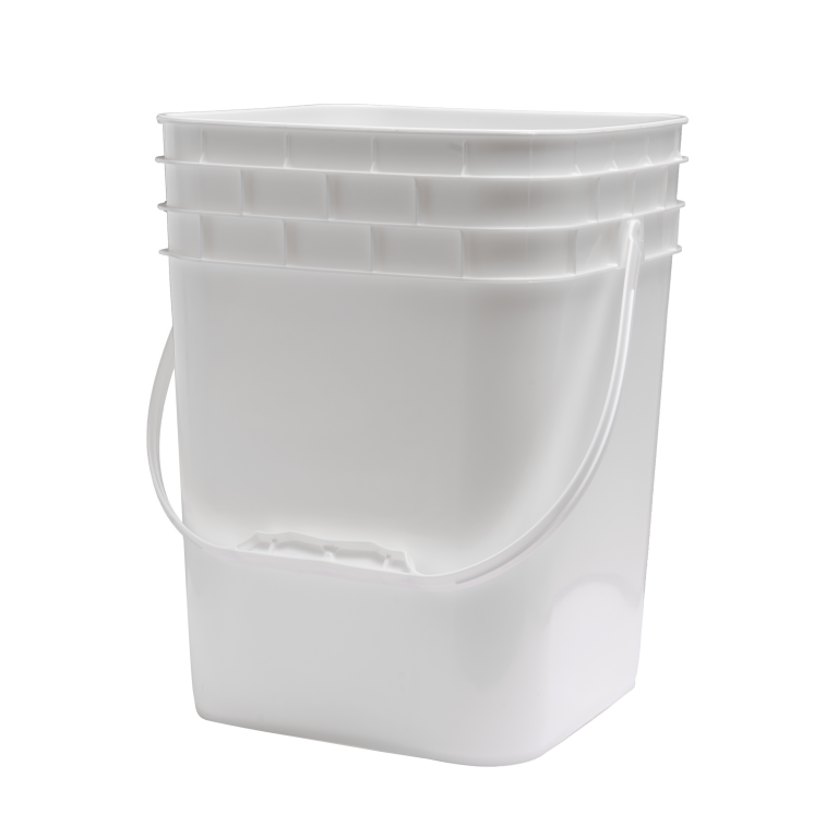 4 Gallon Pail Square White plastic handle