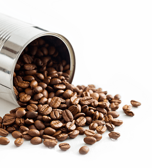 tin can with coffee beans